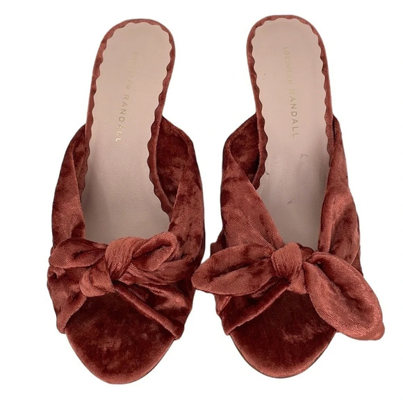 Loeffler Randall Shoes Velvet Pumps Heels Bow Burnt Orange Size 7 - Picture 1 of 12